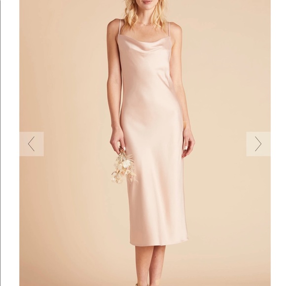 Birdy grey lisa satin midi dress - rose gold - Picture 2 of 4